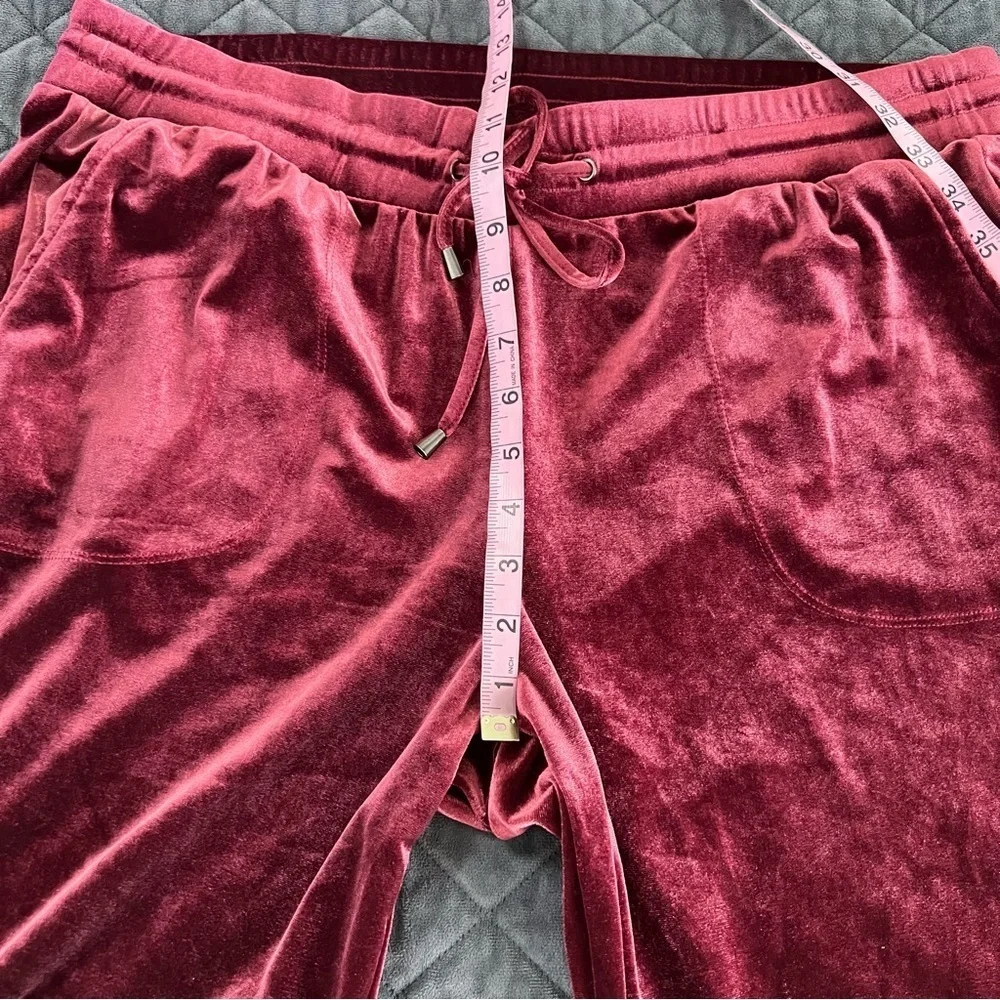 Torrid Pants Women 1X 14 16 Pull On Relaxed Taper Velvet High Rise Burgundy